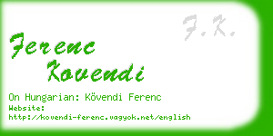 ferenc kovendi business card